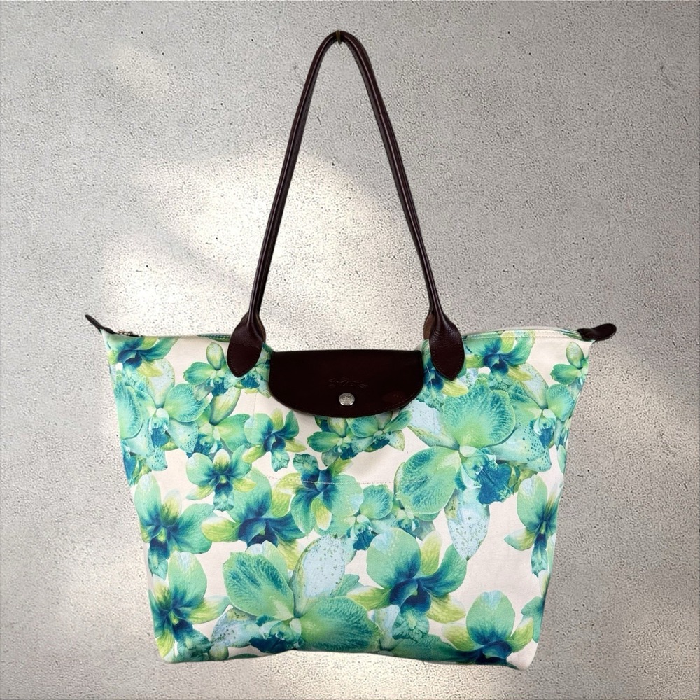 Longchamp Le Pliage Modele Depose Floral Weekend Bag Tote LE Limited Edition